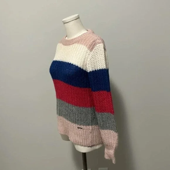 Colorful Striped Abercrombie & Fitch Rib  Knit Sweater - Picture 2 of 9